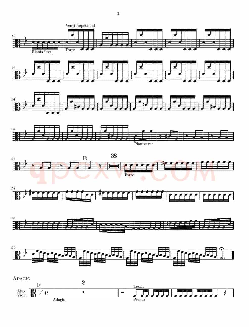 维瓦尔第“四季套曲”之夏（中提琴谱）