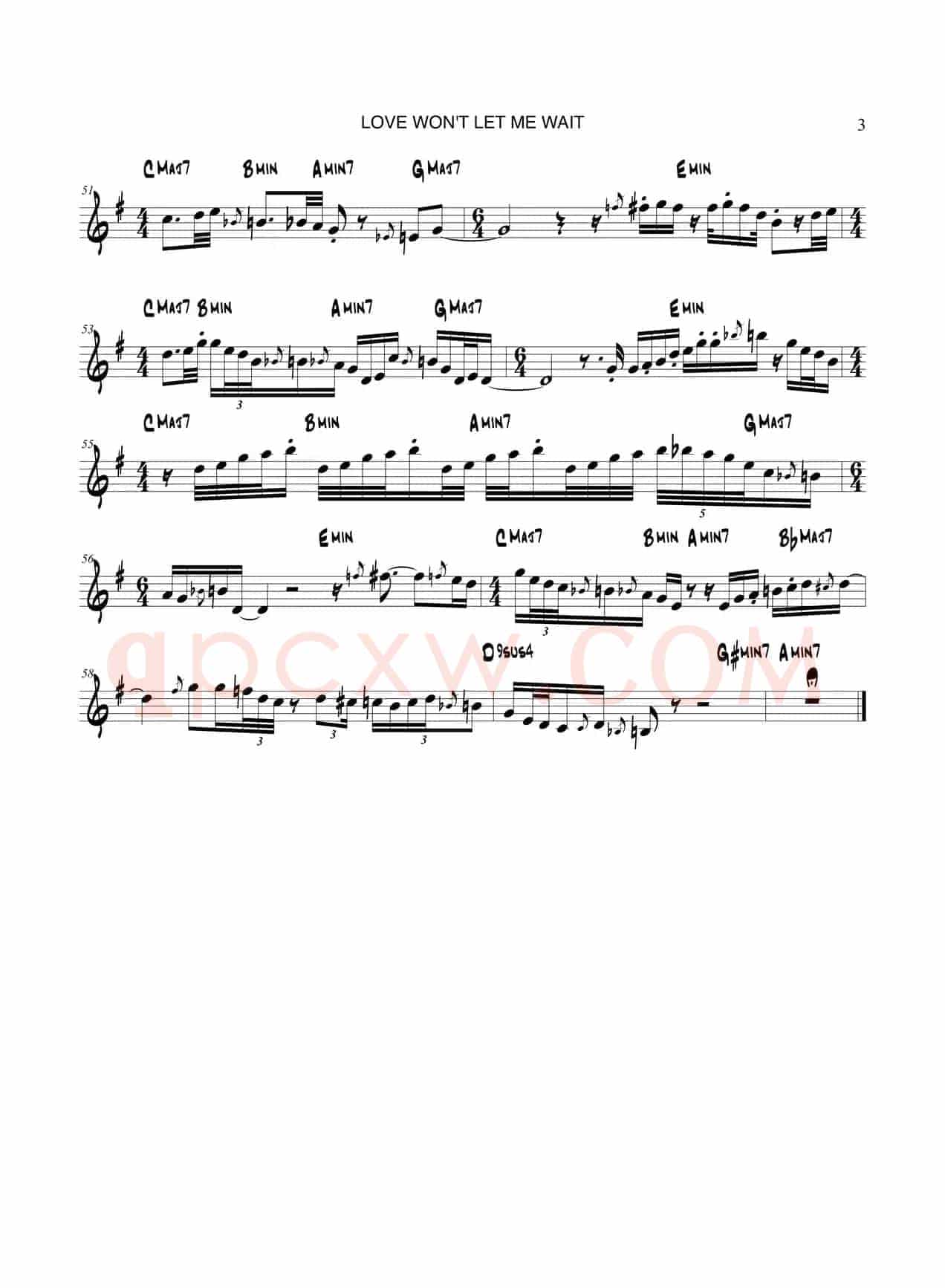 Love Wont Let Me Wait（中音萨克斯）