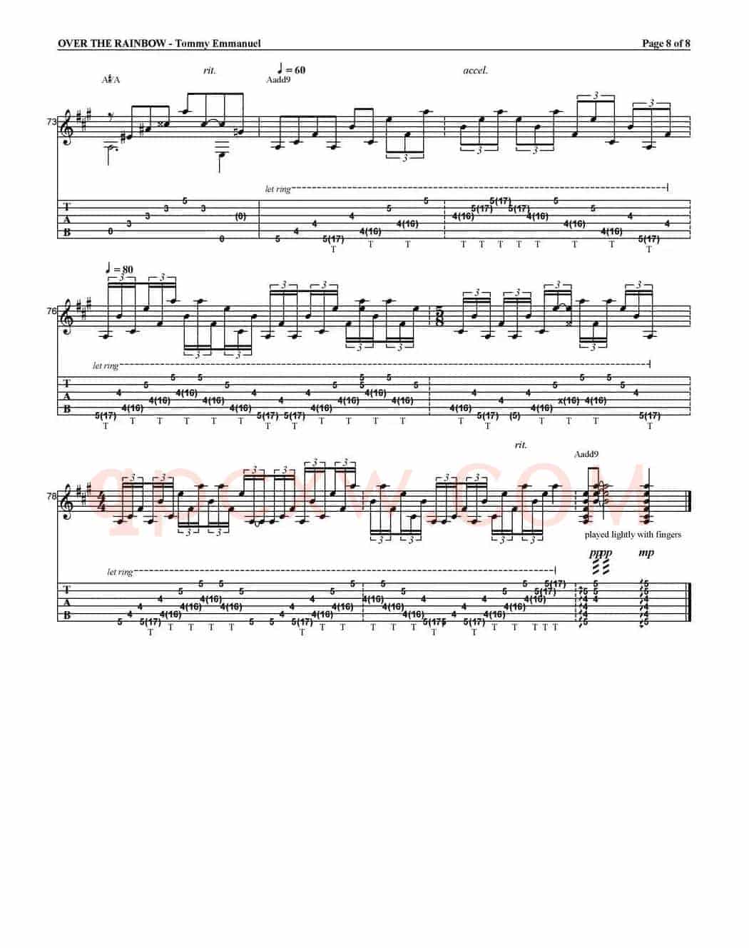 tommy emmanuel：over the rainbow（指弹吉他）