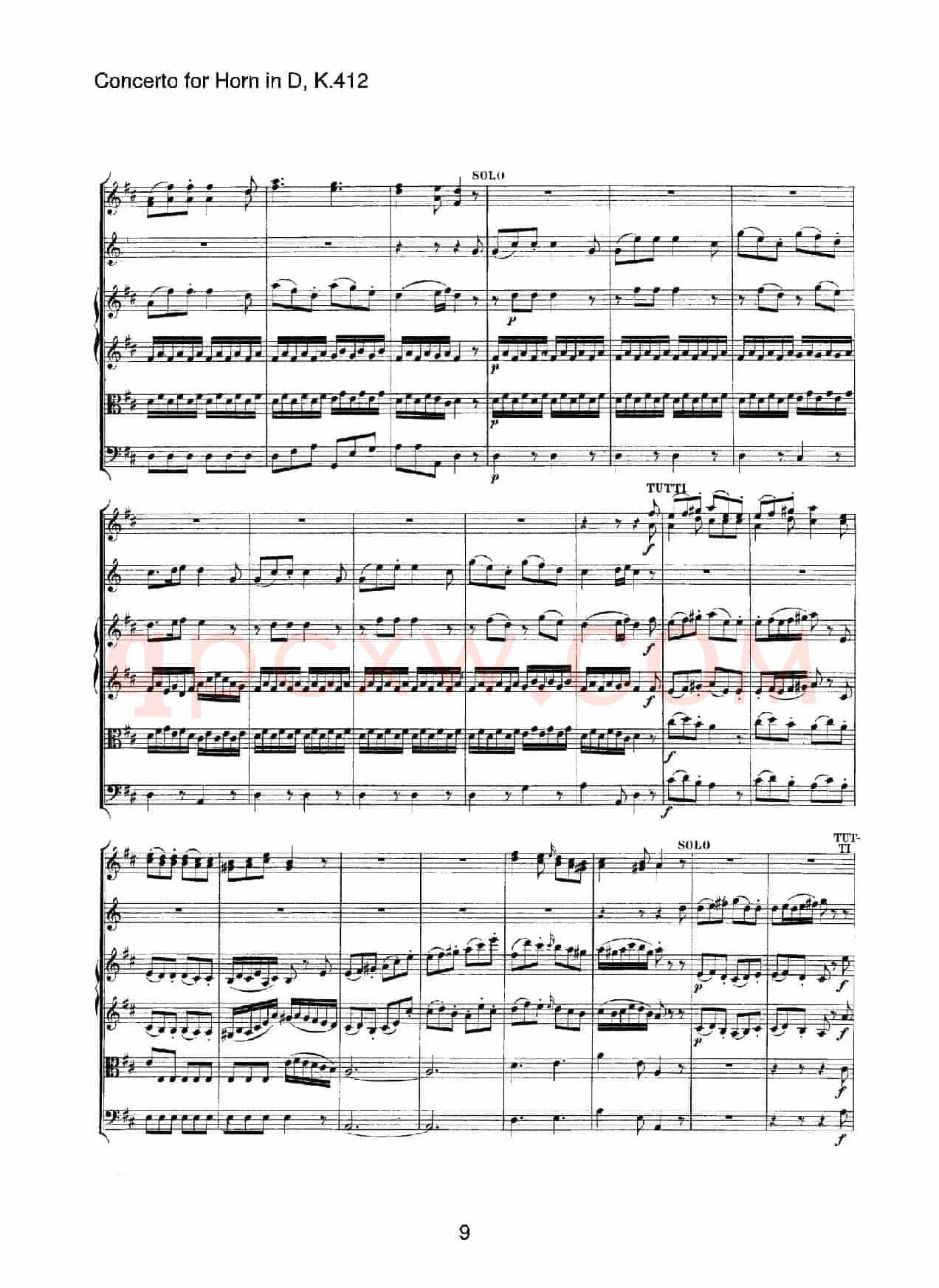 Concerto for Horn in D,K.412(D大调第一圆号协奏曲K412号作品)