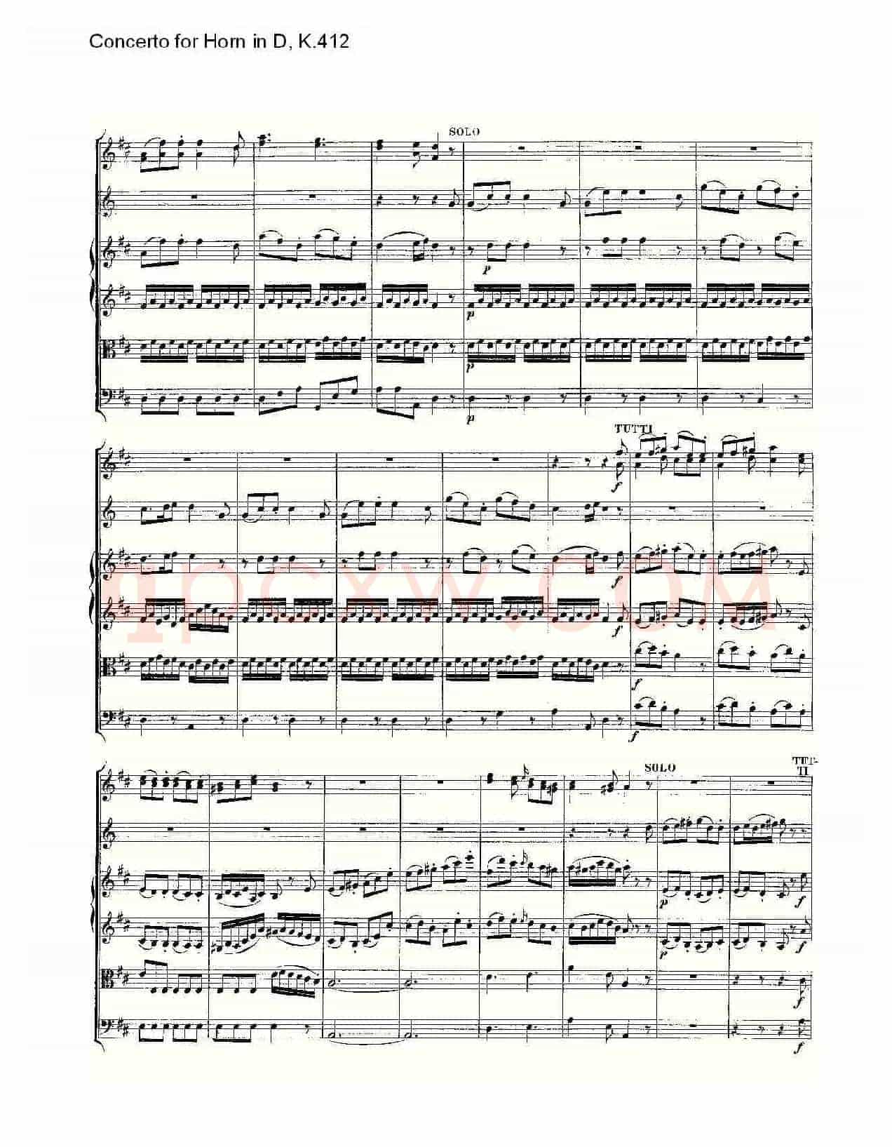 Concerto for Horn in D, K.412(D调法国号协奏曲, K.412)
