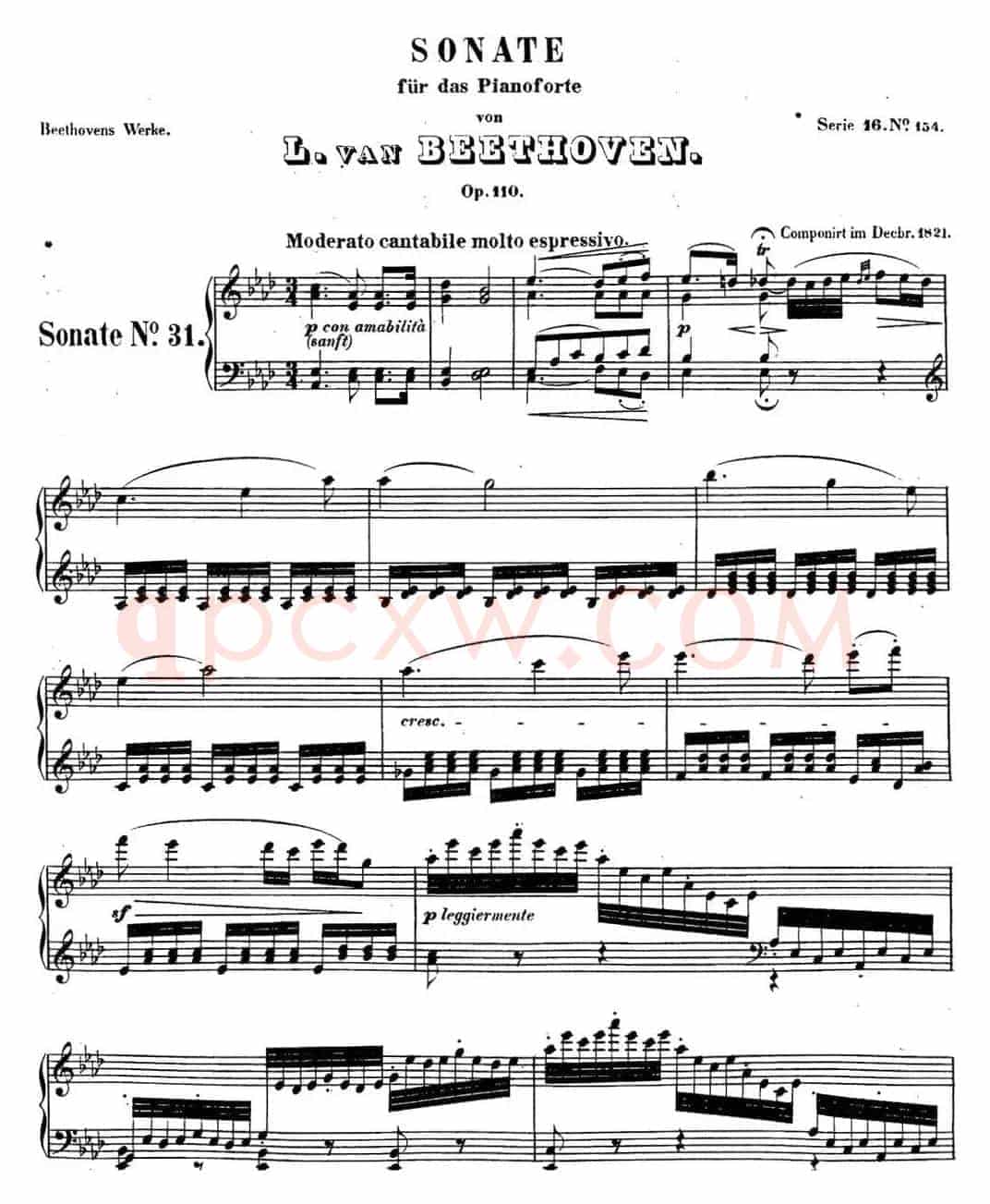 贝多芬钢琴奏鸣曲31 降A大调 Op.110 A-flat major