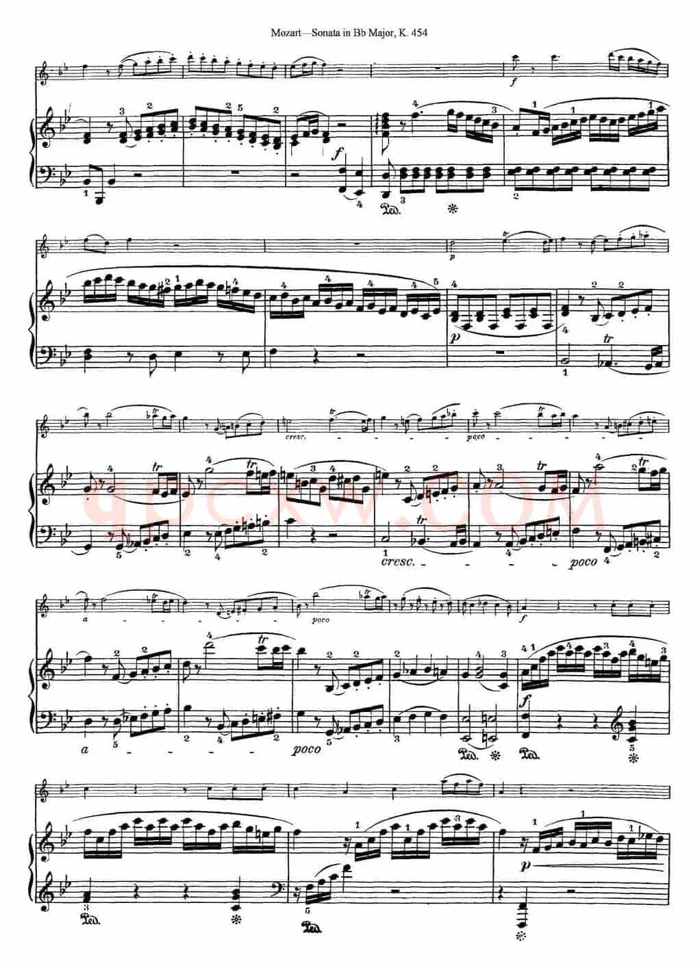 Violin Sonata in Bb Major K.454（小提琴+钢琴伴奏）