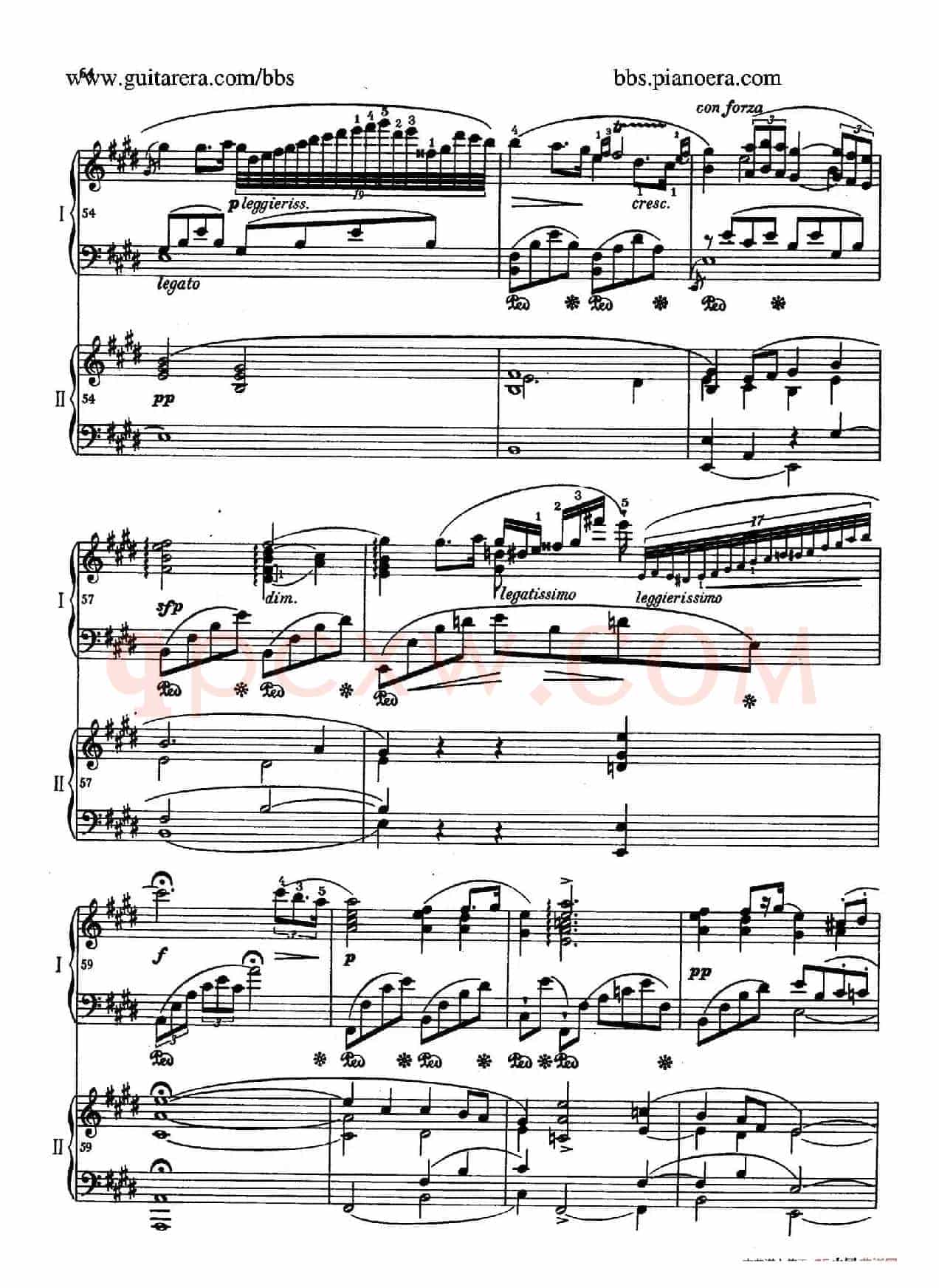 e小调第一钢琴协奏曲 Op.11（双钢琴版·第二乐章）