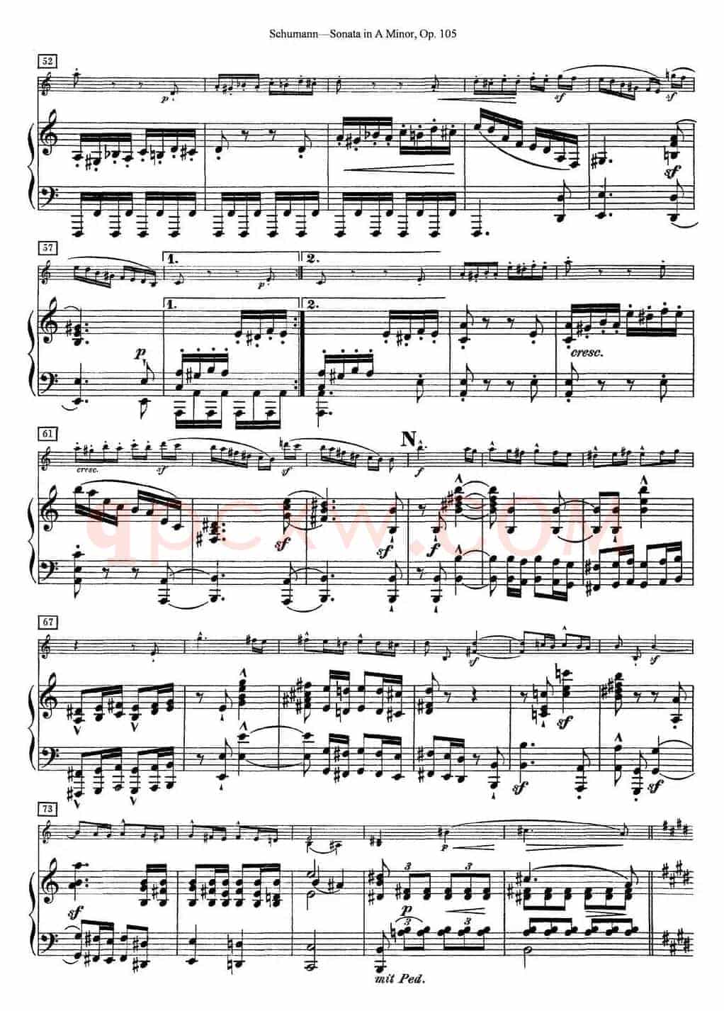 Violin Sonata in A minor Op.105（小提琴+钢琴伴奏）
