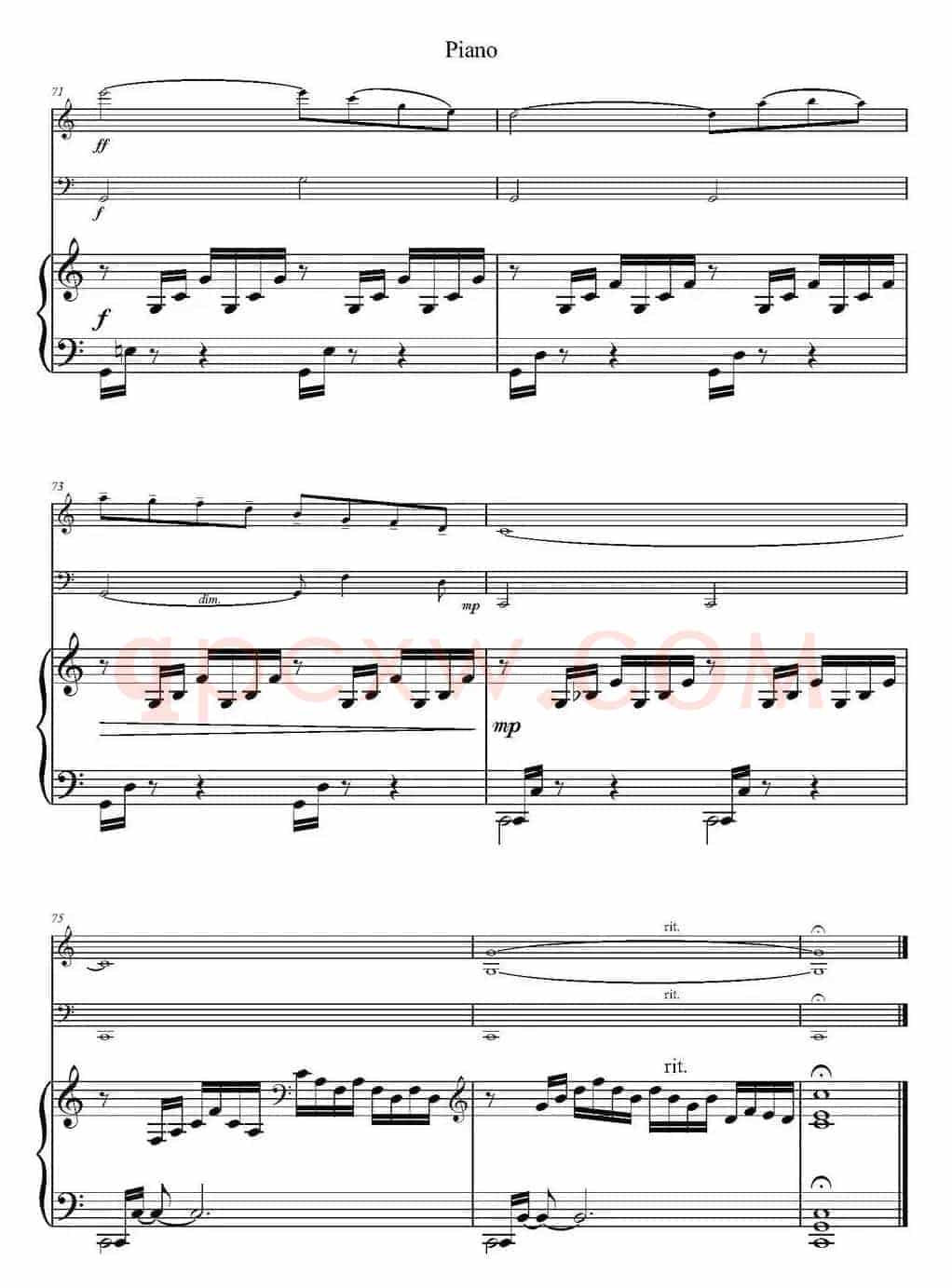 Ave Maria（小提琴+大提琴+钢琴伴奏）