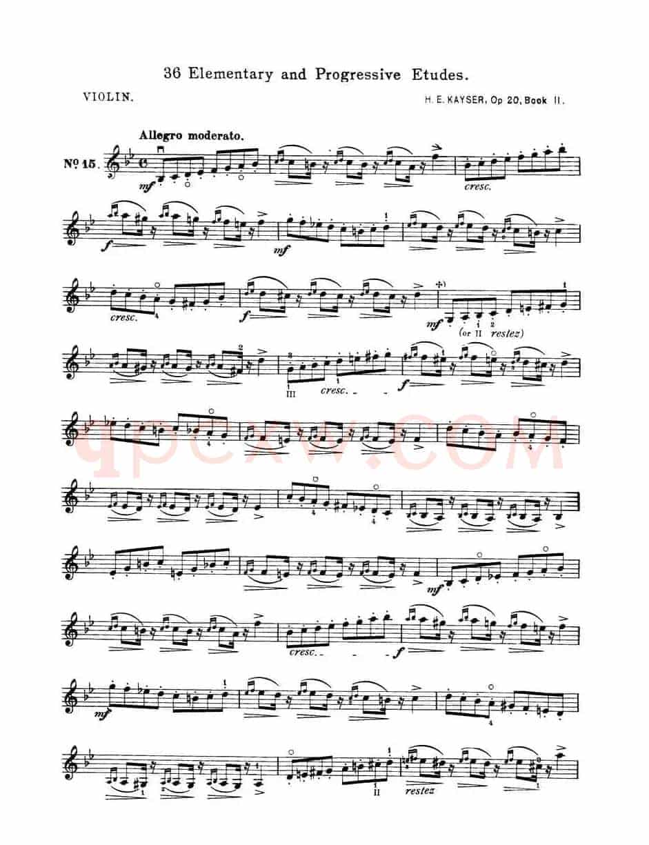 开塞（KAYSER 36首小提琴练习曲之15）