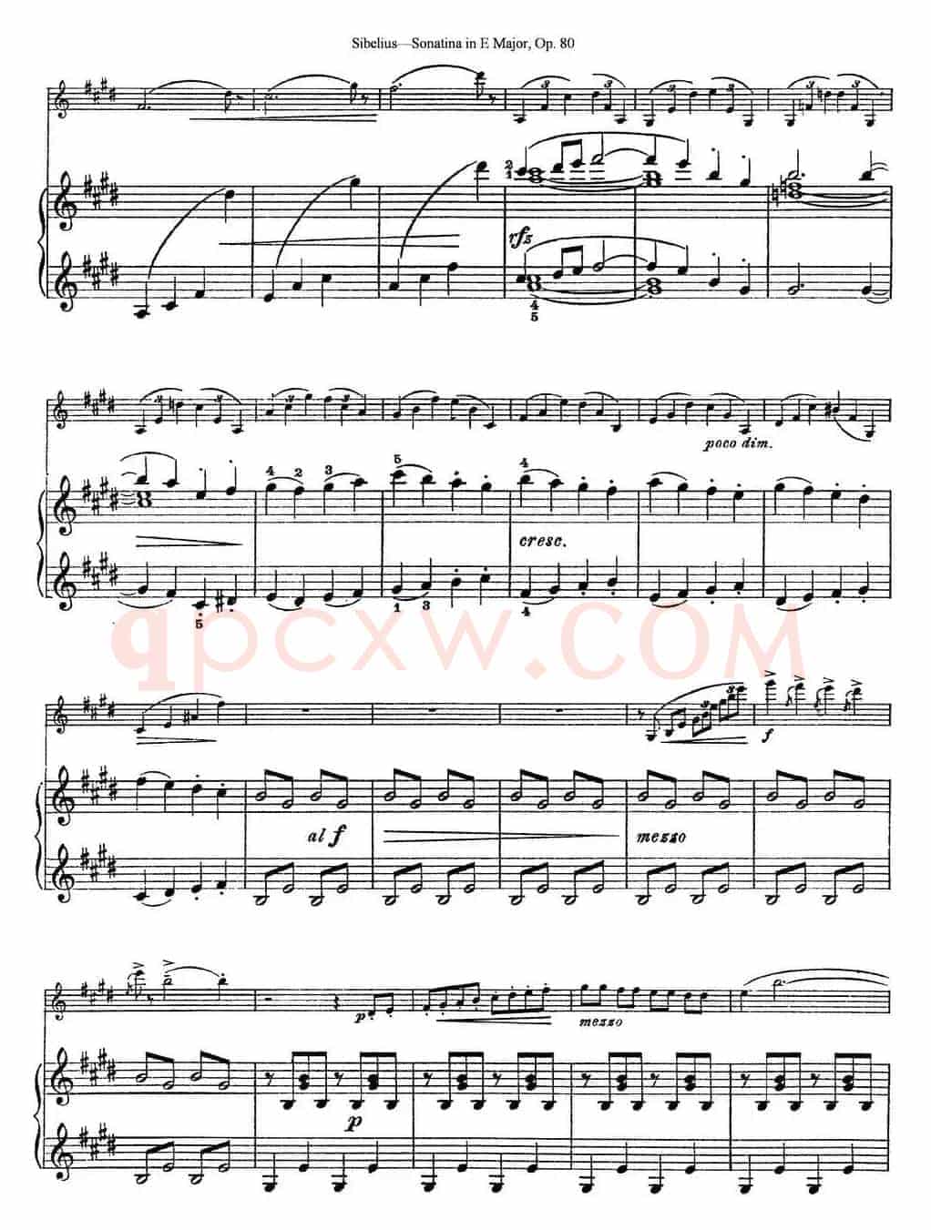 Violin Sonatina in E Major Op.80（小提琴+钢琴伴奏）