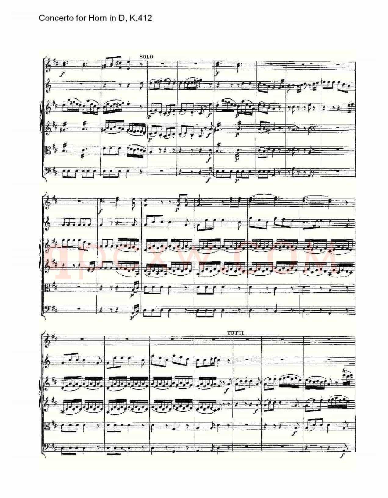 Concerto for Horn in D, K.412(D调法国号协奏曲, K.412)