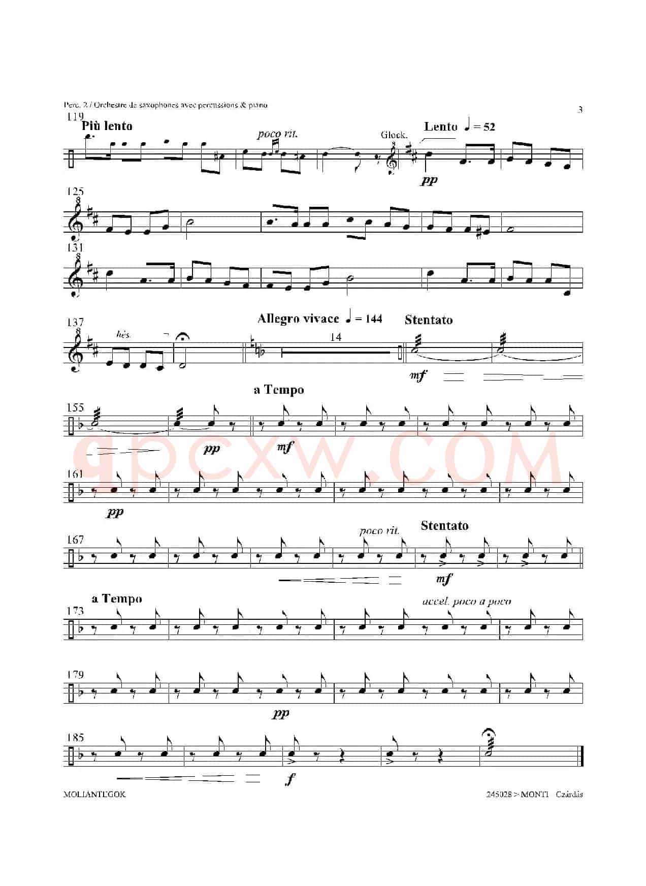 Czardas 查尔达斯（15重奏）（5副打击乐）