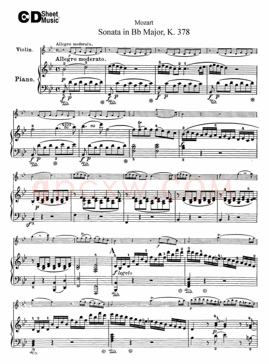 Violin Sonata in Bb Major K.378（小提琴+钢琴伴奏）