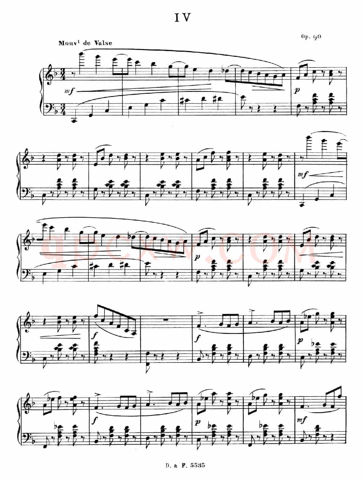 F大调第四圆舞曲 Valse No.4 （Op.90）