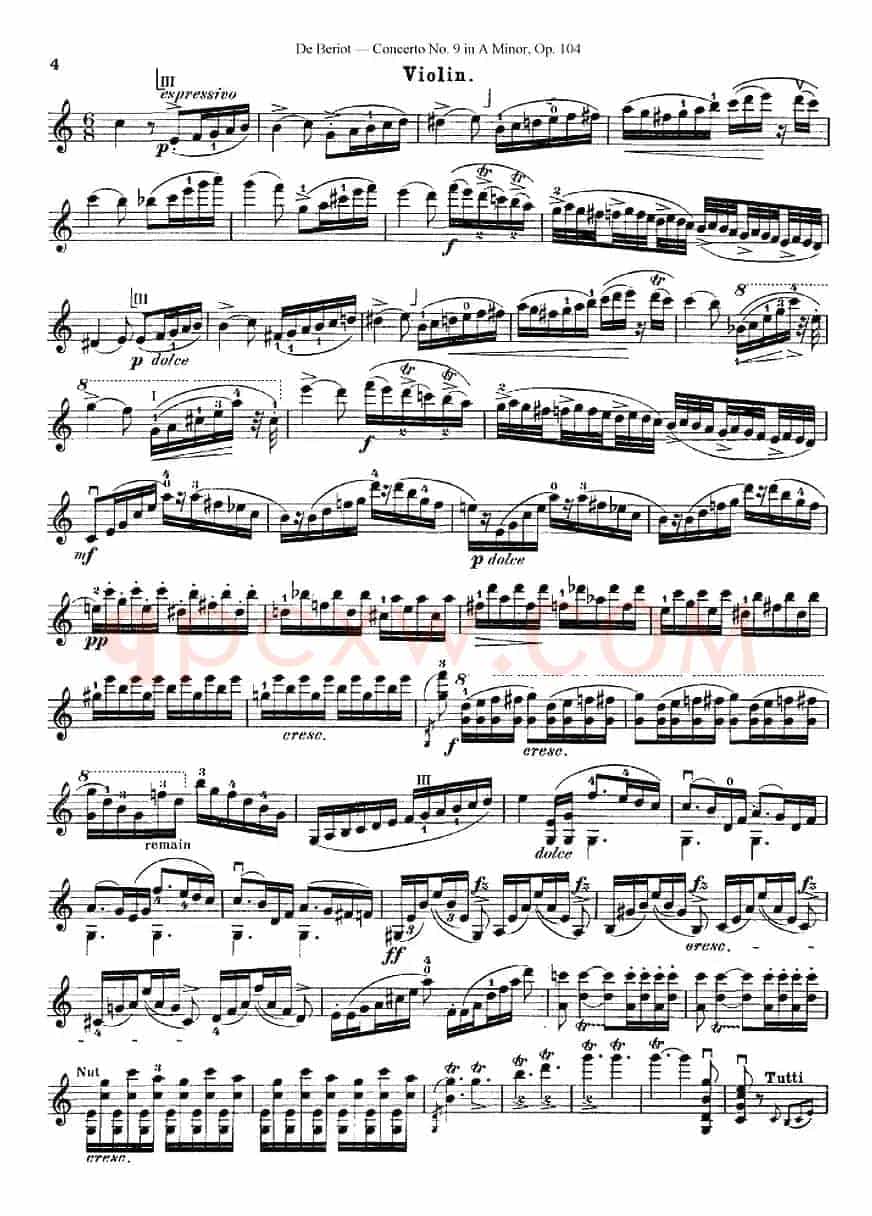 Beriot《Concerto No.9 in A Minor》Op.104（贝里奥《A小调第九小提琴协奏曲》Op.104）
