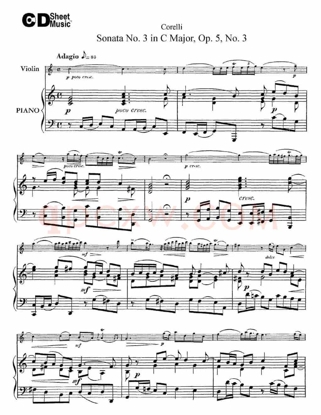 Sonata No.3 in C MajorOp.5 No.3（小提琴+钢琴伴奏）