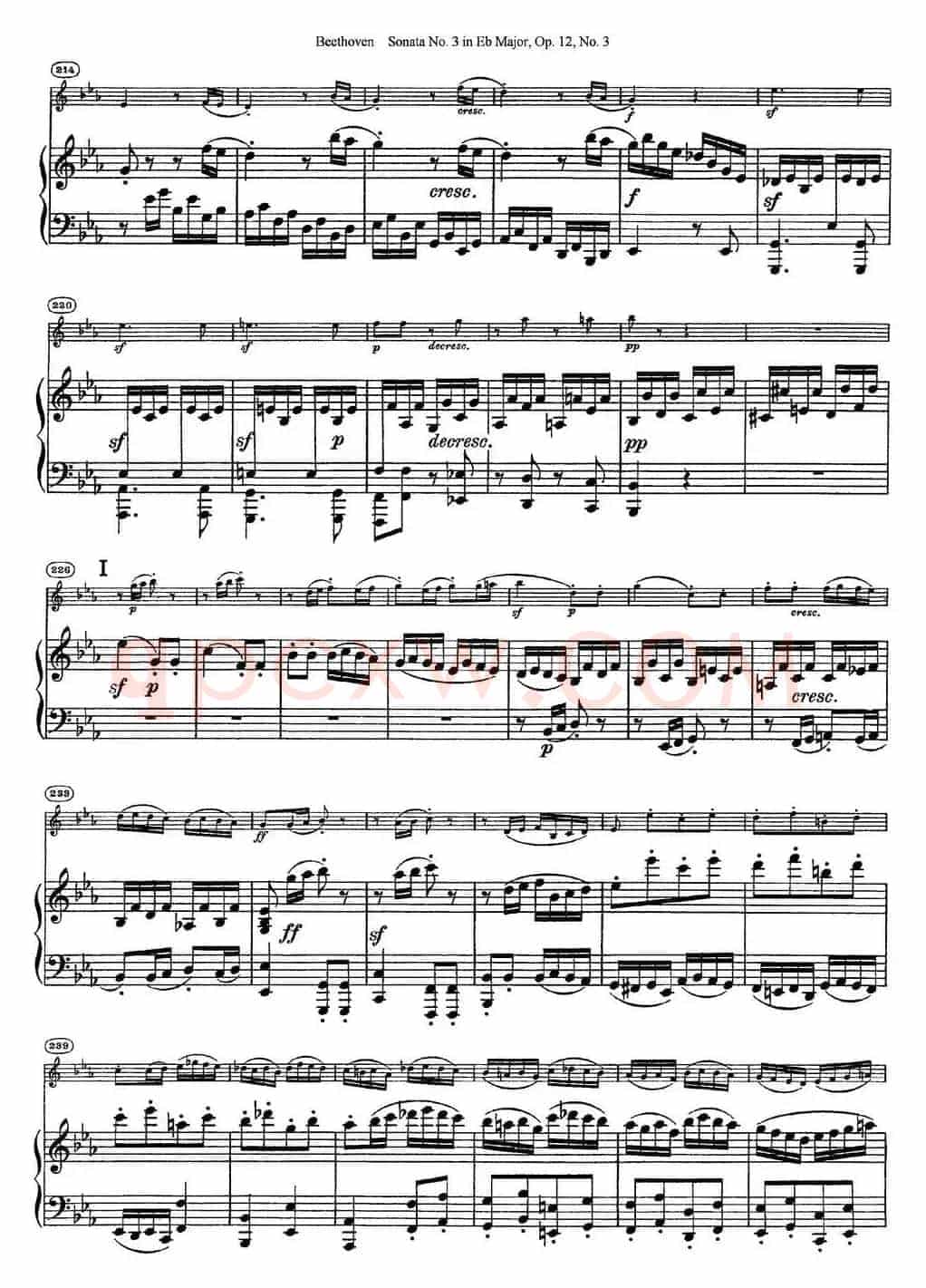Violin Sonata No.3 in Eb Major Op.12 No.3（小提琴+钢琴伴奏）