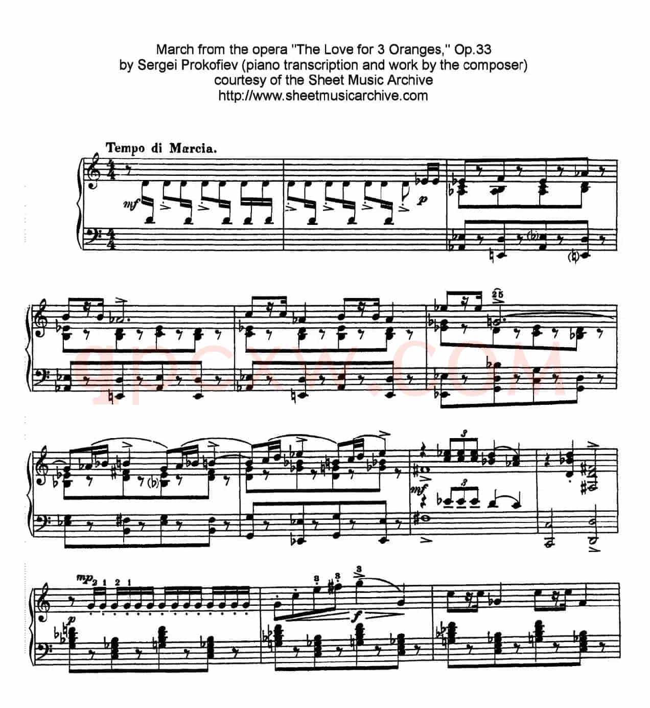 Marche from The Love for 3 Oranges Op.33(《三个桔子的爱情》进行曲)