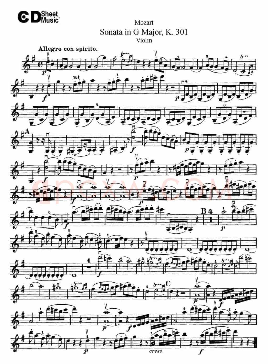 Violin Sonata in G Major K.301