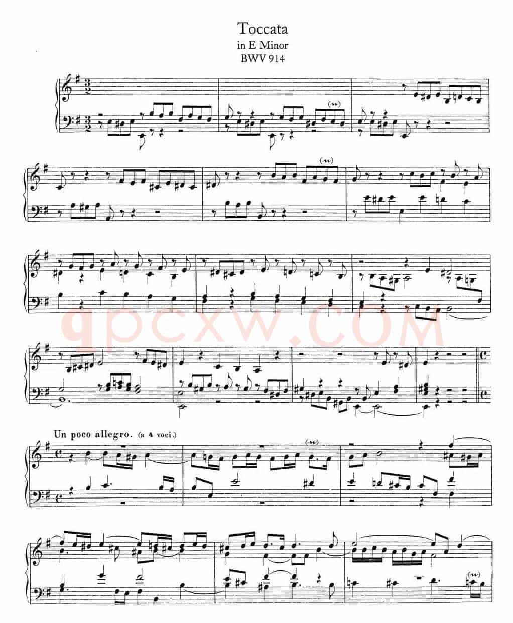 Toccata BWV 914（7首托卡塔·No.5 e小调）
