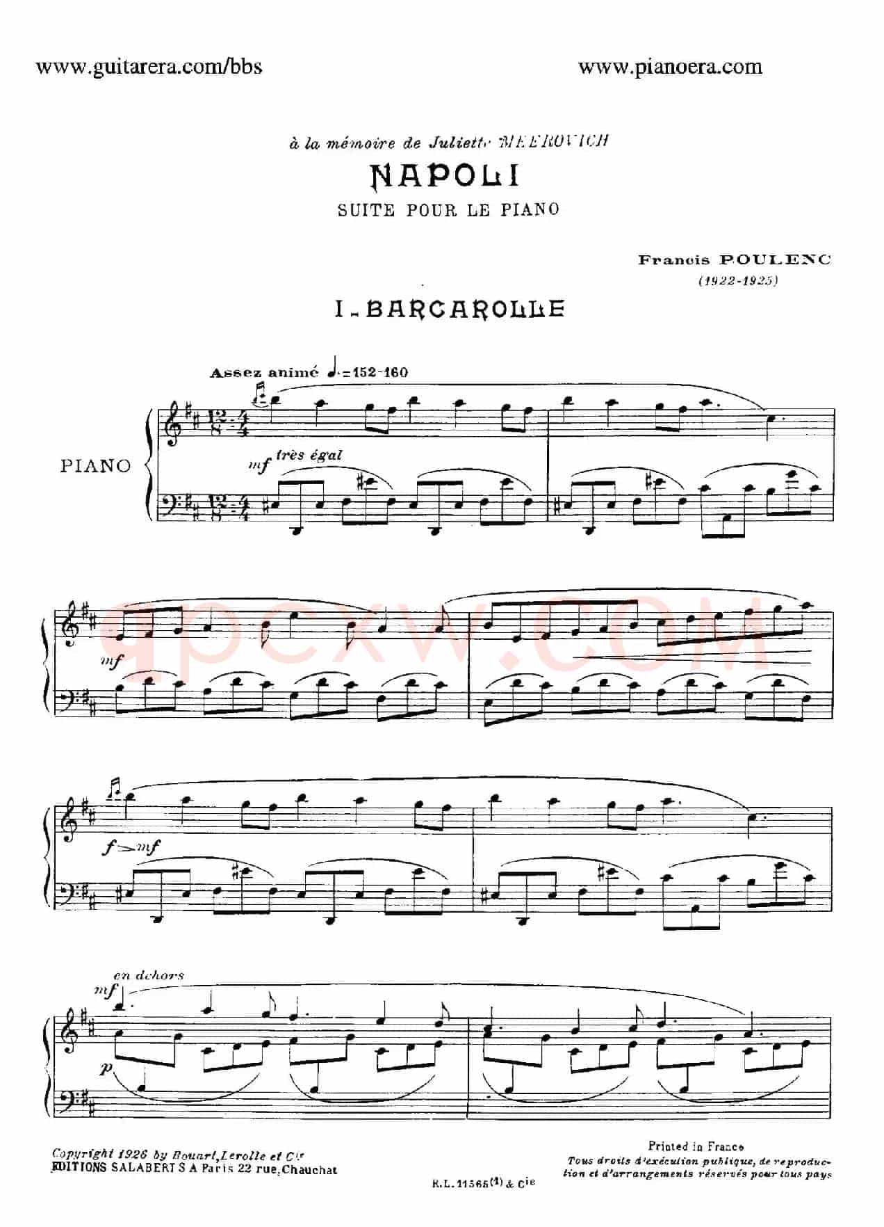 Suite Napoli (拿波里组曲)( 1. 船歌 Barcarolle )