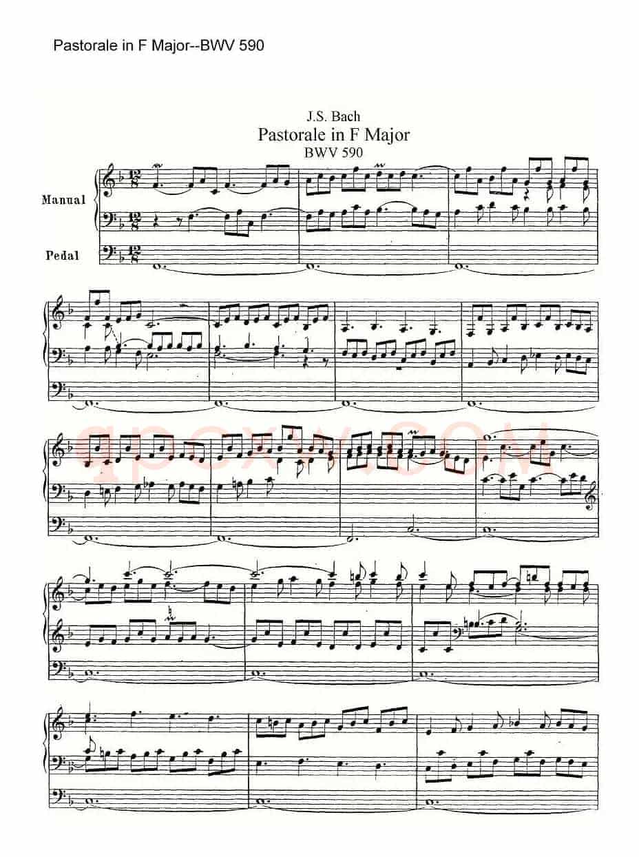 Pastorale in F Major--BWV 590（管风琴）
