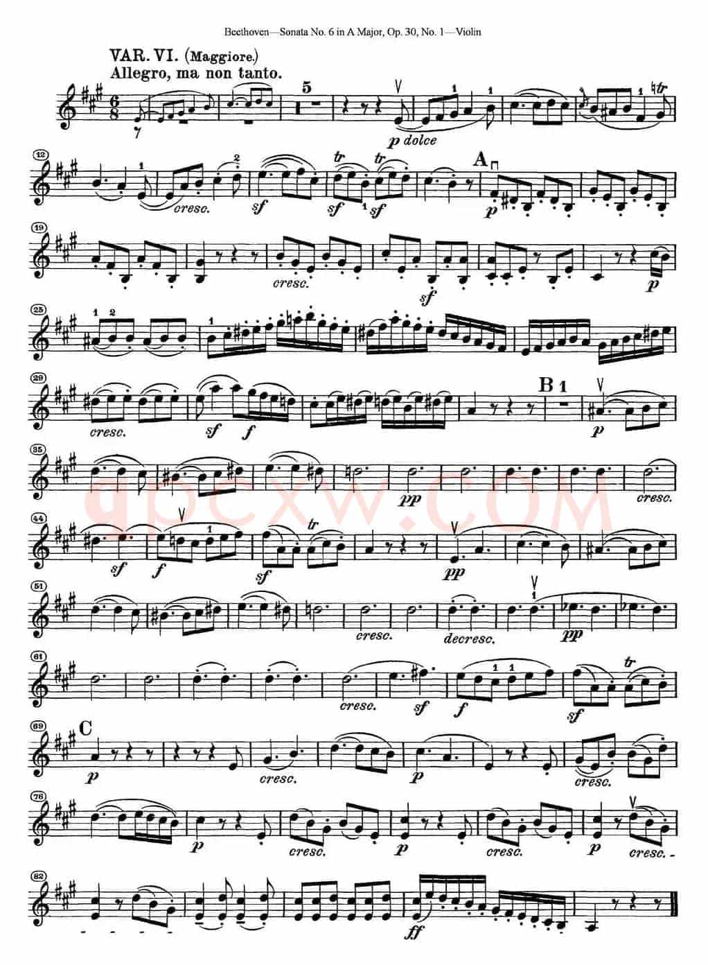 Violin Sonata No.6 in A Major Op.30 No.1
