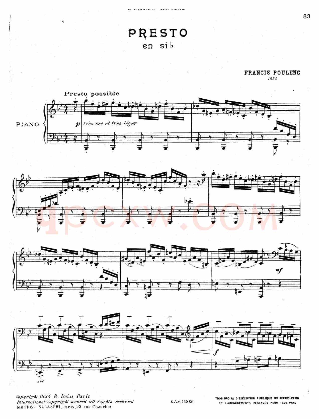 Presto in B-Flat Majo（降B大调急板）