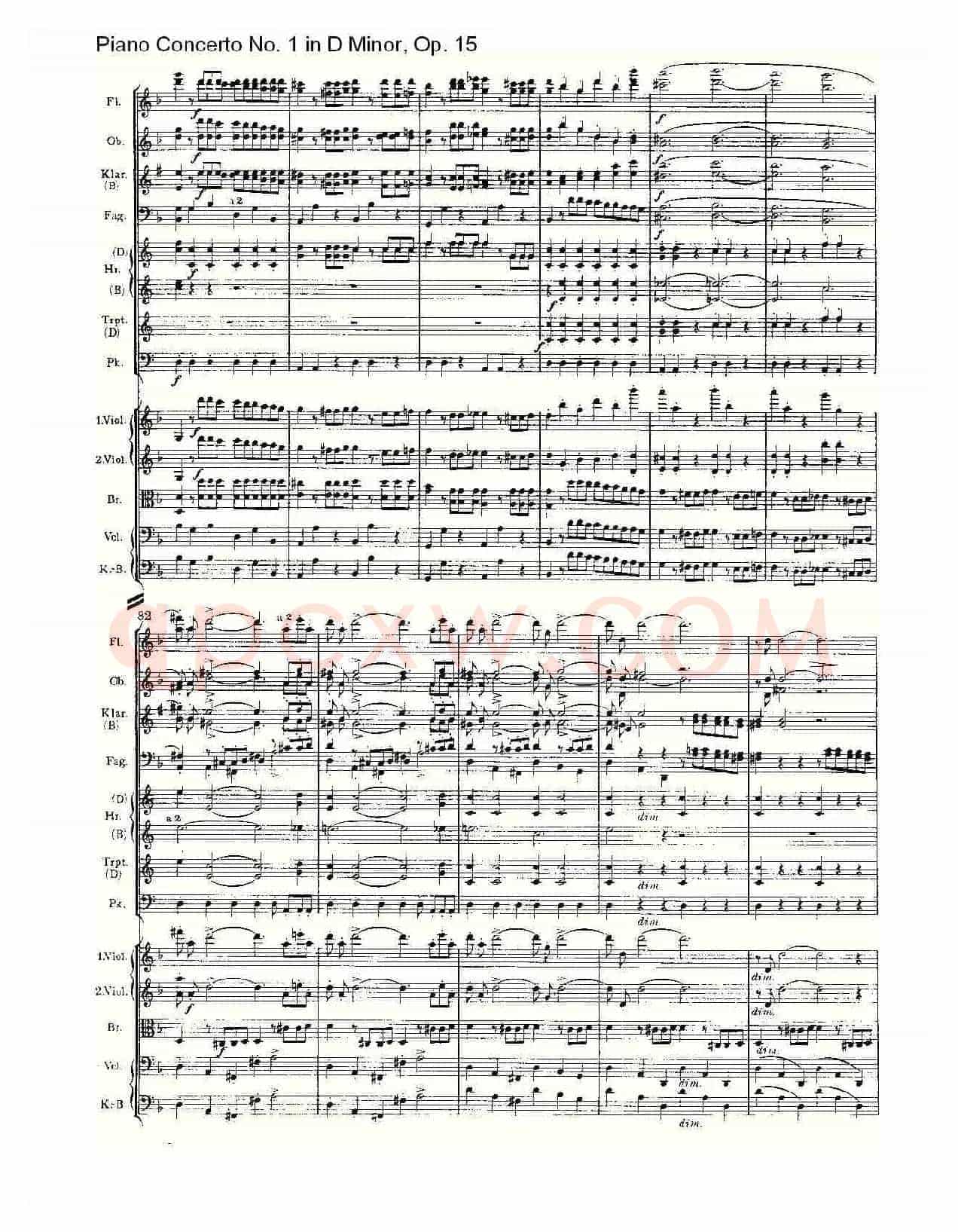 D小调钢琴第一协奏曲, Op.15第一乐章(一)