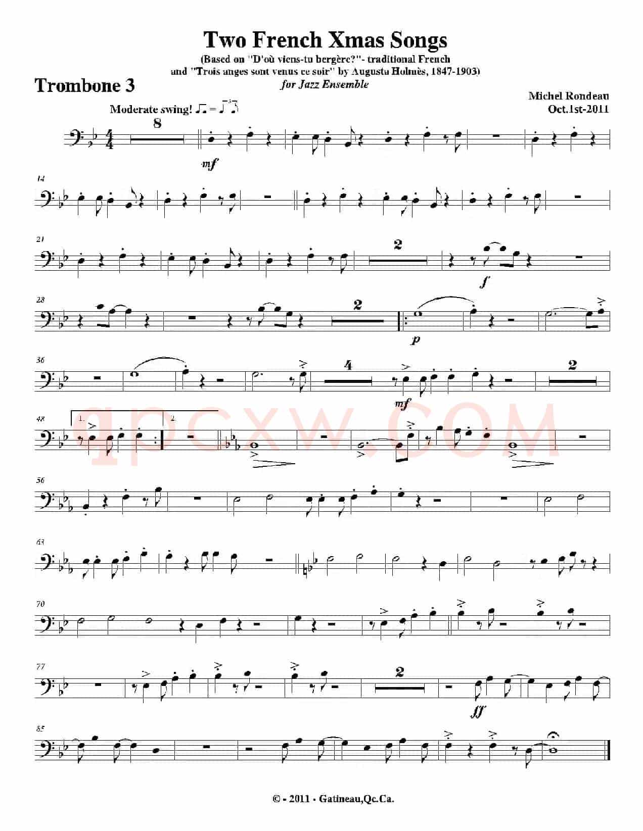 Two French Xmas Songs（第三长号分谱）