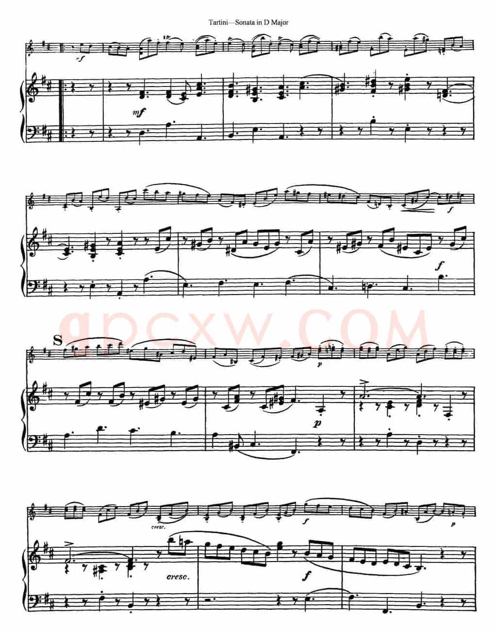 Violin Sonata in D Major（小提琴+钢琴伴奏）