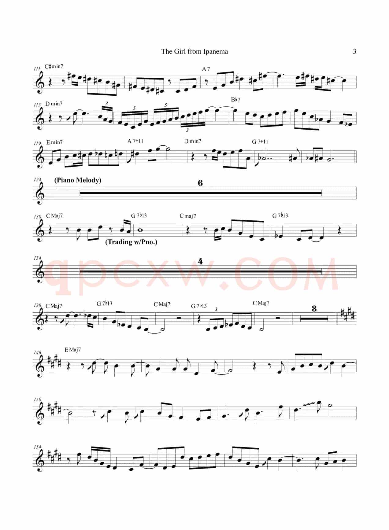 The Girl FromIpanema（中音萨克斯）