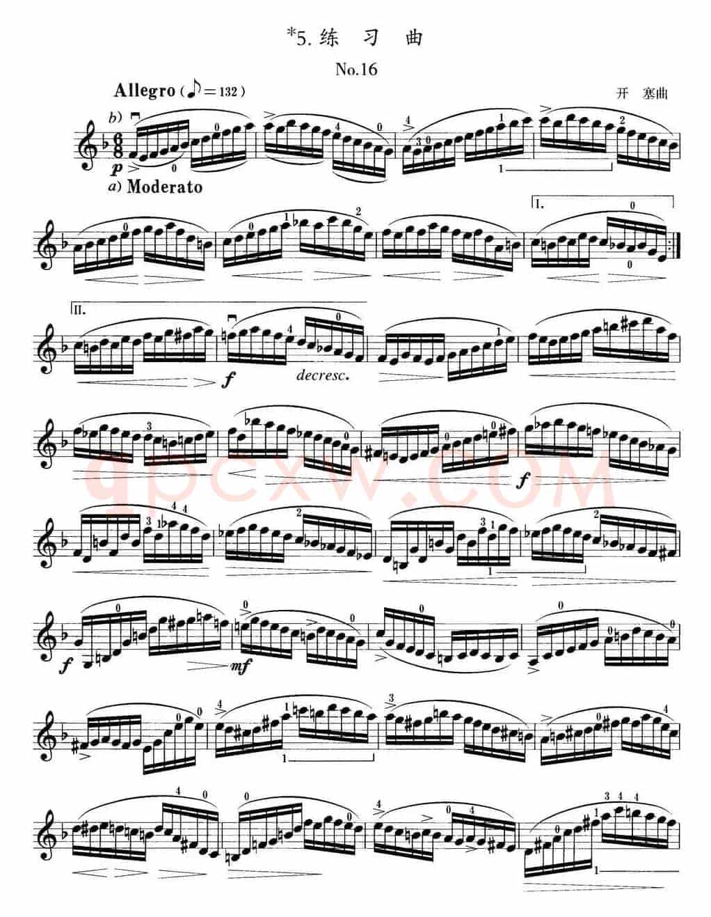 小提琴考级第三级：练习曲（6首）