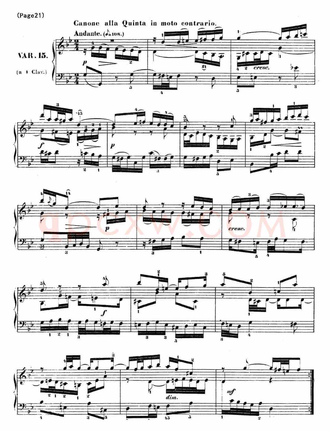 哥德堡变奏曲 巴赫 Goldberg Variationen BWV988