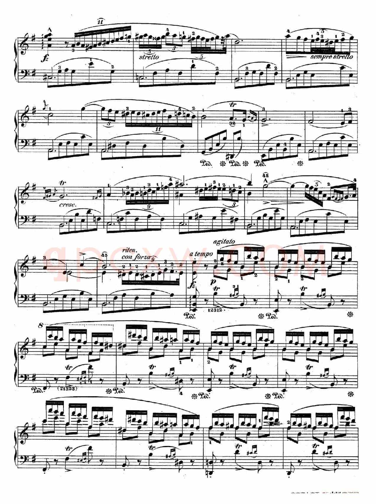e小调第一钢琴协奏曲 Op.11(钢琴独奏版·第一乐章)