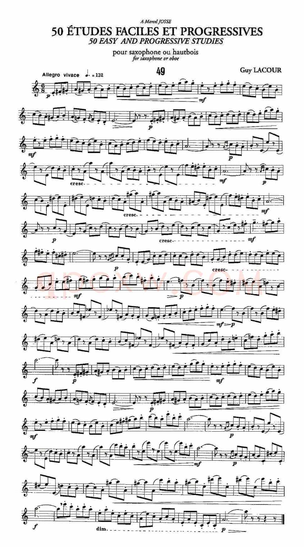 Guy Lacour 50 首萨克斯练习曲之49