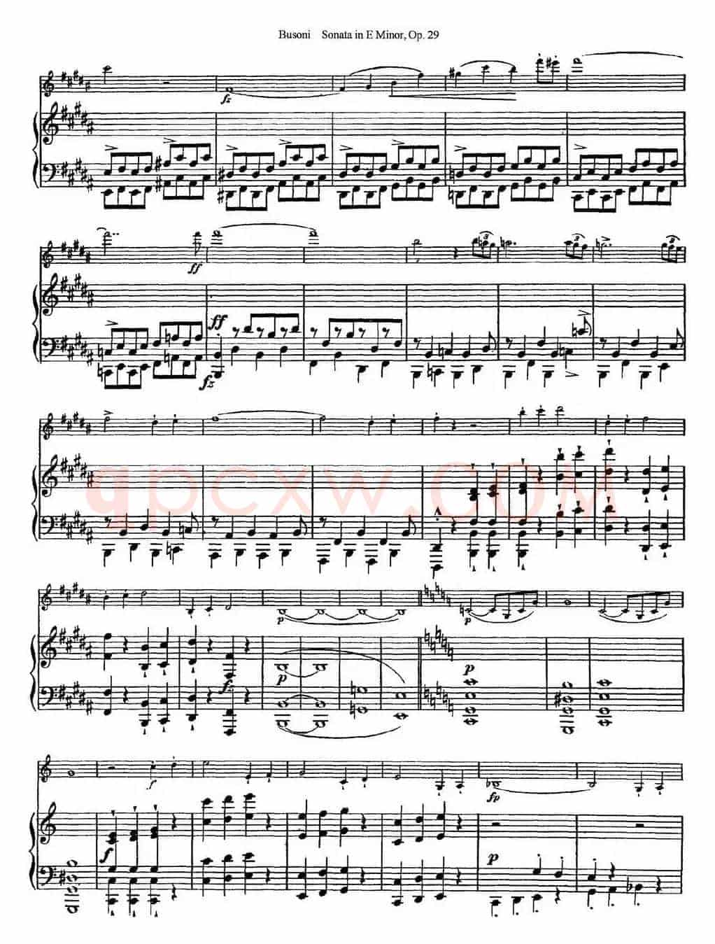 Violin Sonata No.1 in E Minor Op.29（小提琴+钢琴伴奏）