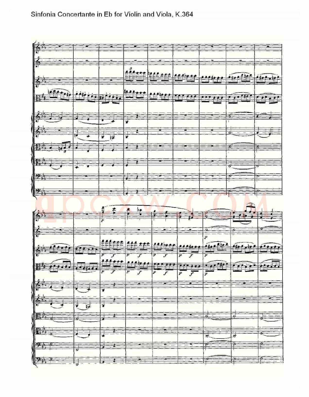 Eb调小提琴与中提琴炫技序曲, K.364(二)