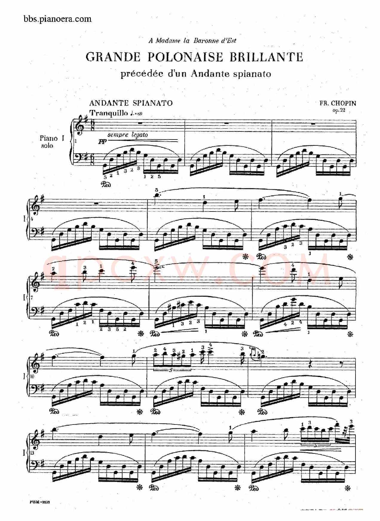 Grande Polonaise Brilliante Preceded by an Andante Spianato Op.22(平静的行板与华丽的波兰舞曲·双钢琴版)