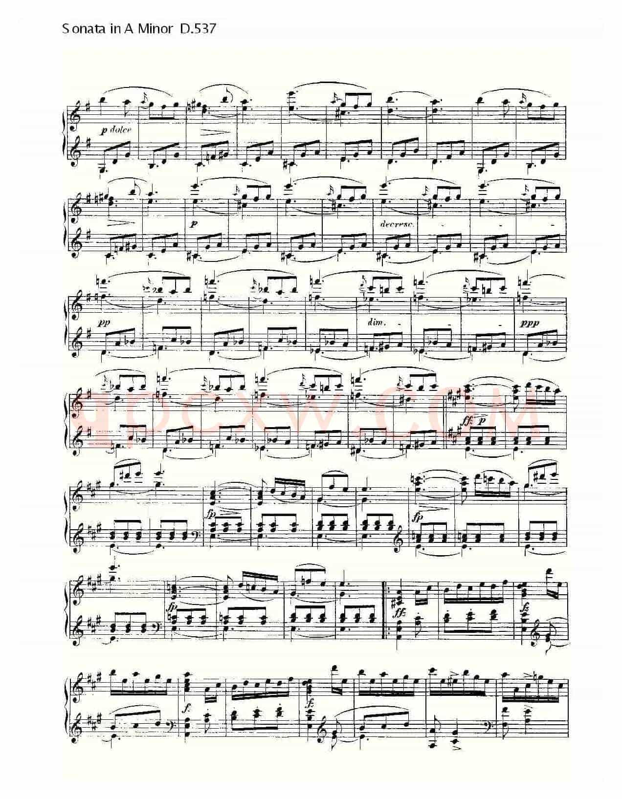 Sonata in A Minor D.537(A小调奏鸣曲D.537)