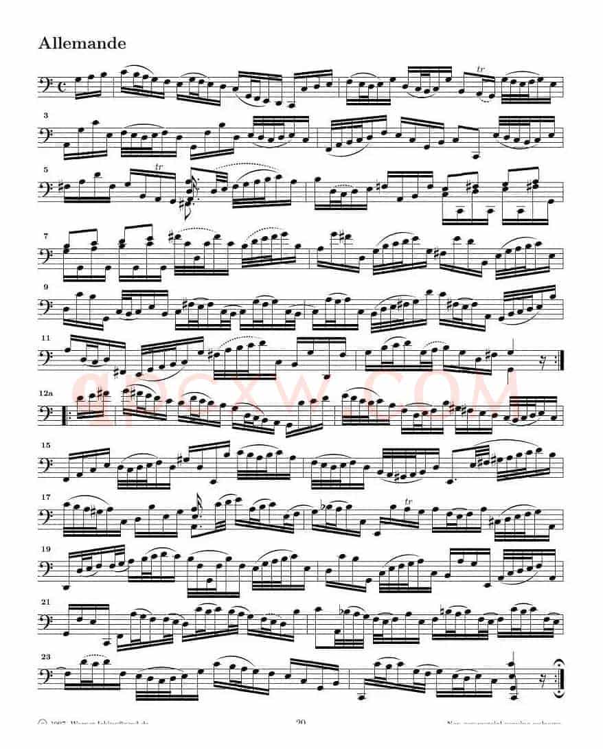 巴赫无伴奏大提琴练习曲之三