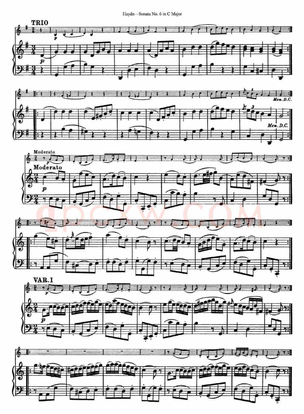 Violin Sonata No.6 in C Major（小提琴+钢琴伴奏）