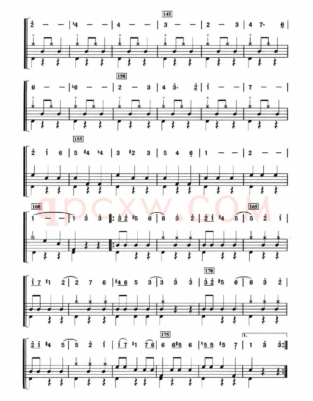 [法]溜冰圆舞曲（架子鼓、简谱+鼓谱）