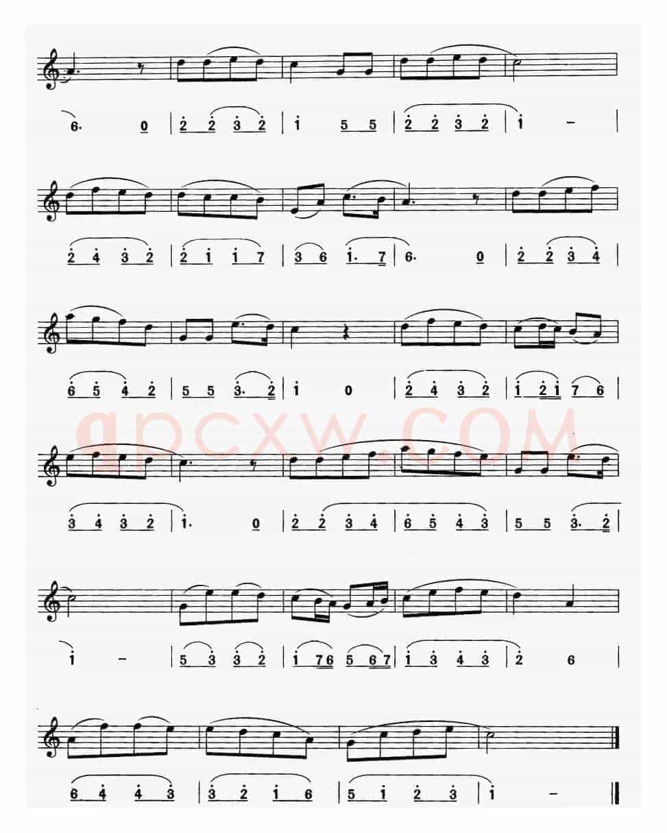 红沙拉帆（线、简谱混排版）
