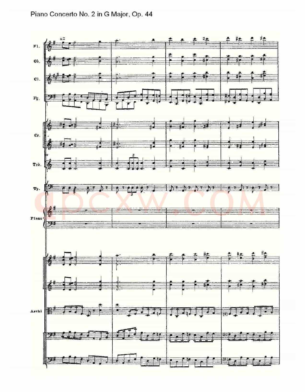 G大调第二钢琴协奏曲, Op.44第一乐章(二)