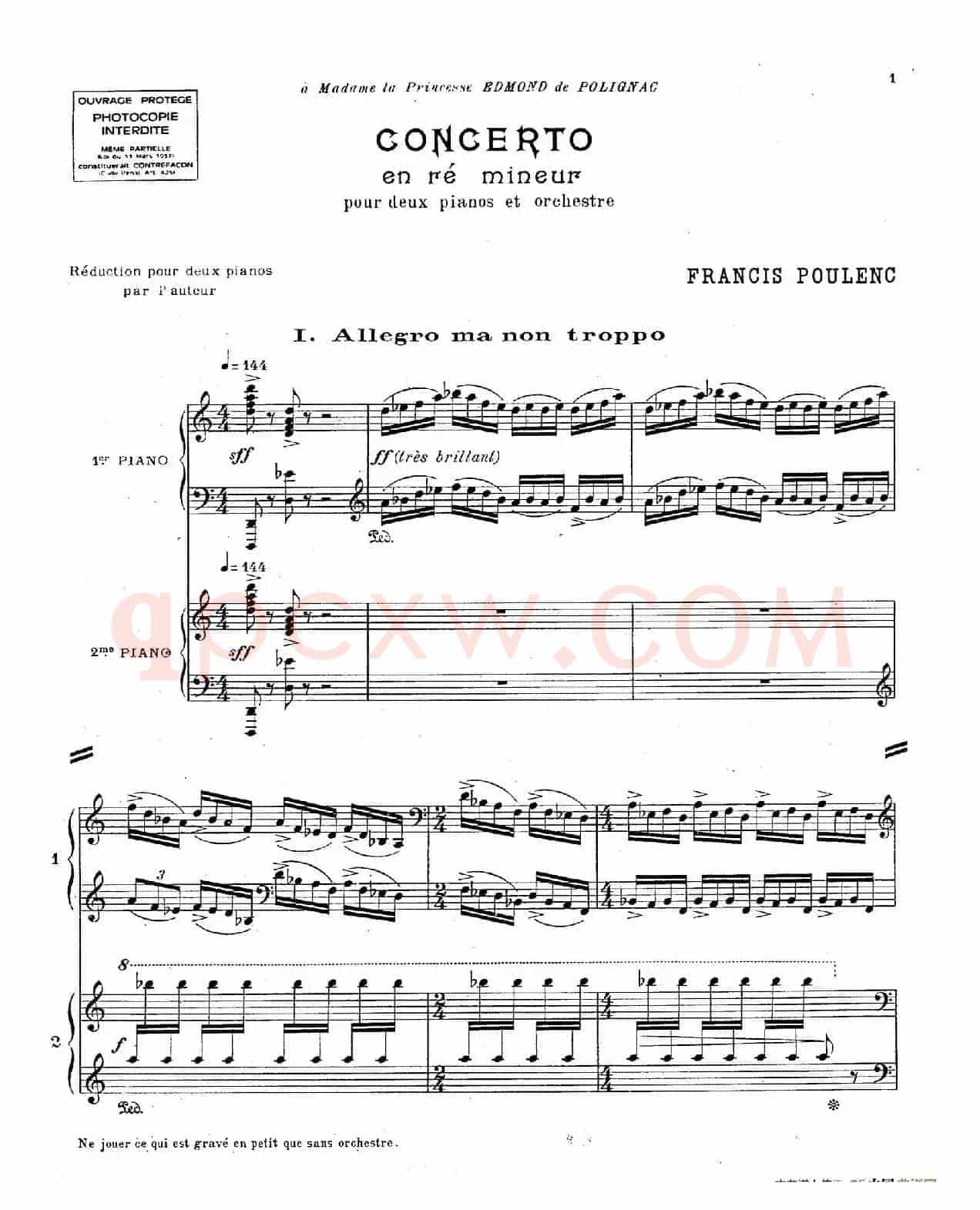 Concerto for 2 Pianos in d Minor(d小调双钢琴协奏曲· 第一乐章)