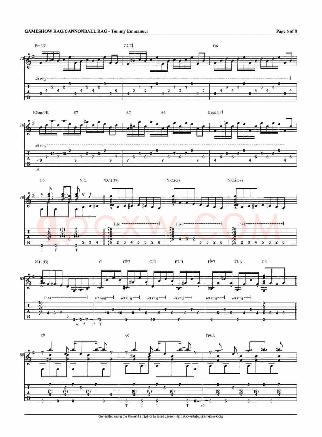 tommy emmanuel：gameshow rag/cannonball rag（指弹吉他）