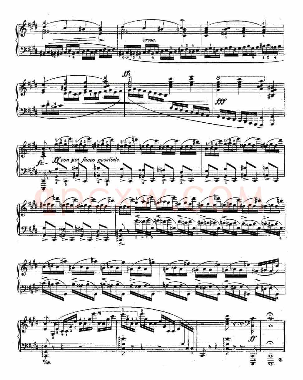 肖邦钢琴练习曲，Op.10之四
