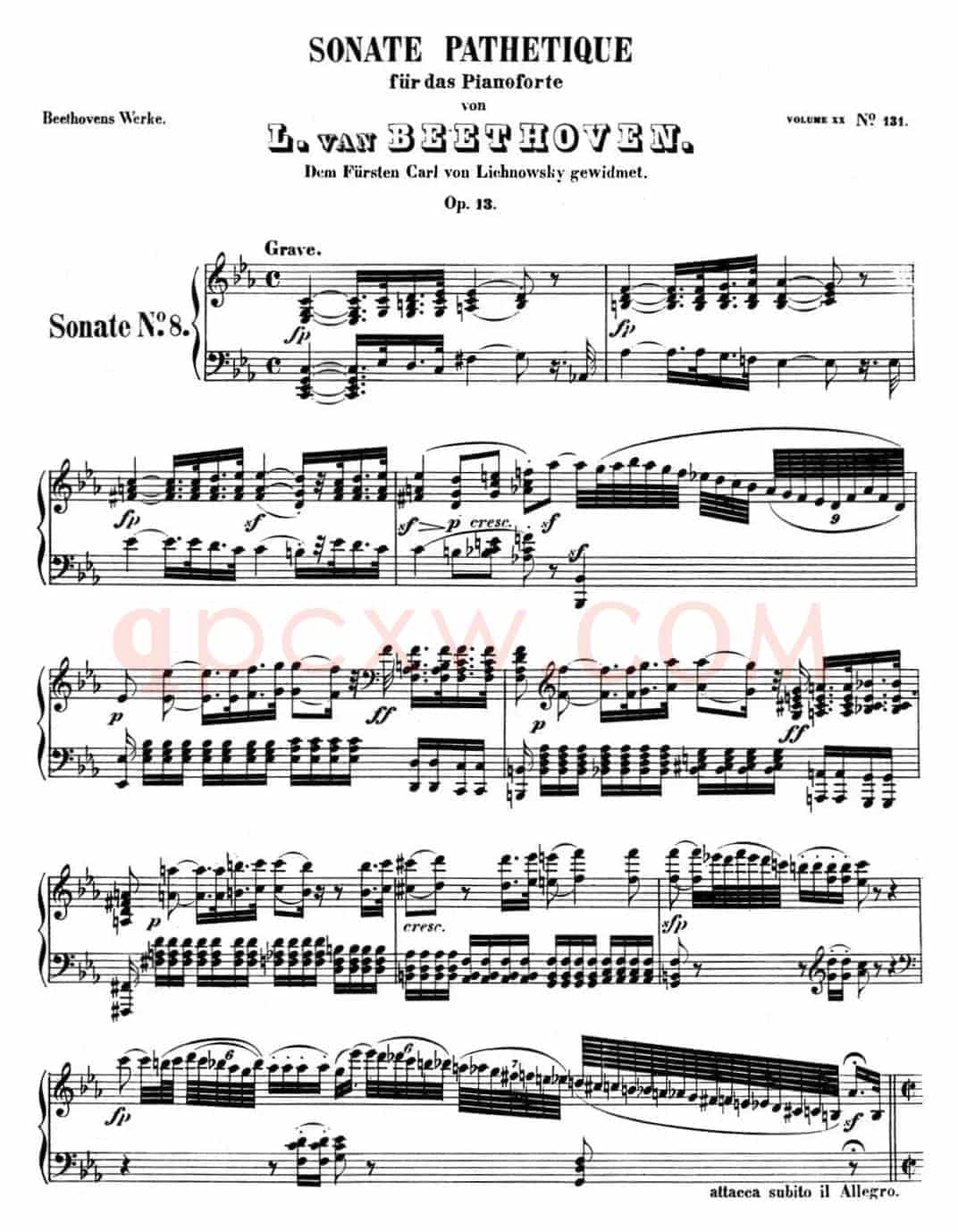 贝多芬钢琴奏鸣曲08 悲怆 C小调 Op.13 C minor