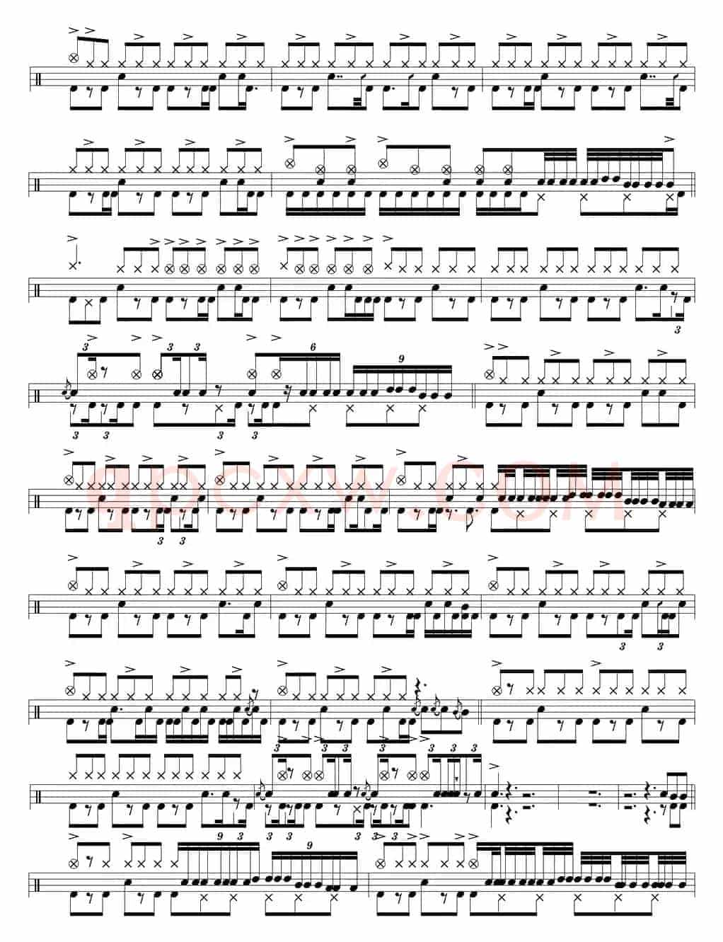 爵士鼓谱：Led Zeppelin - Since I've been loving you