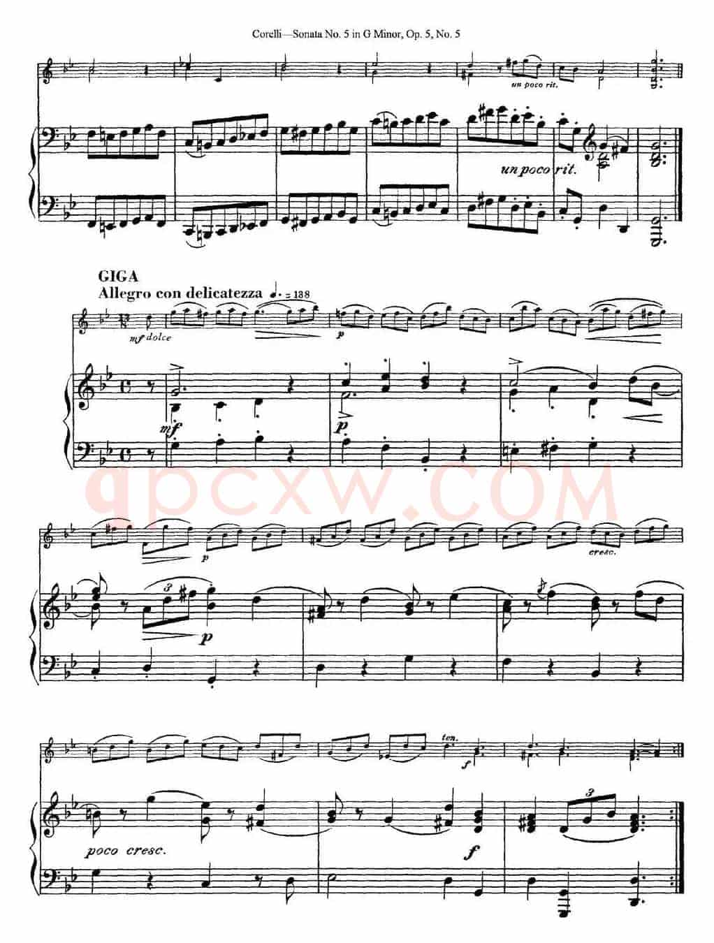 Sonata No.5 in G MinorOp.5 No.5（小提琴+钢琴伴奏）