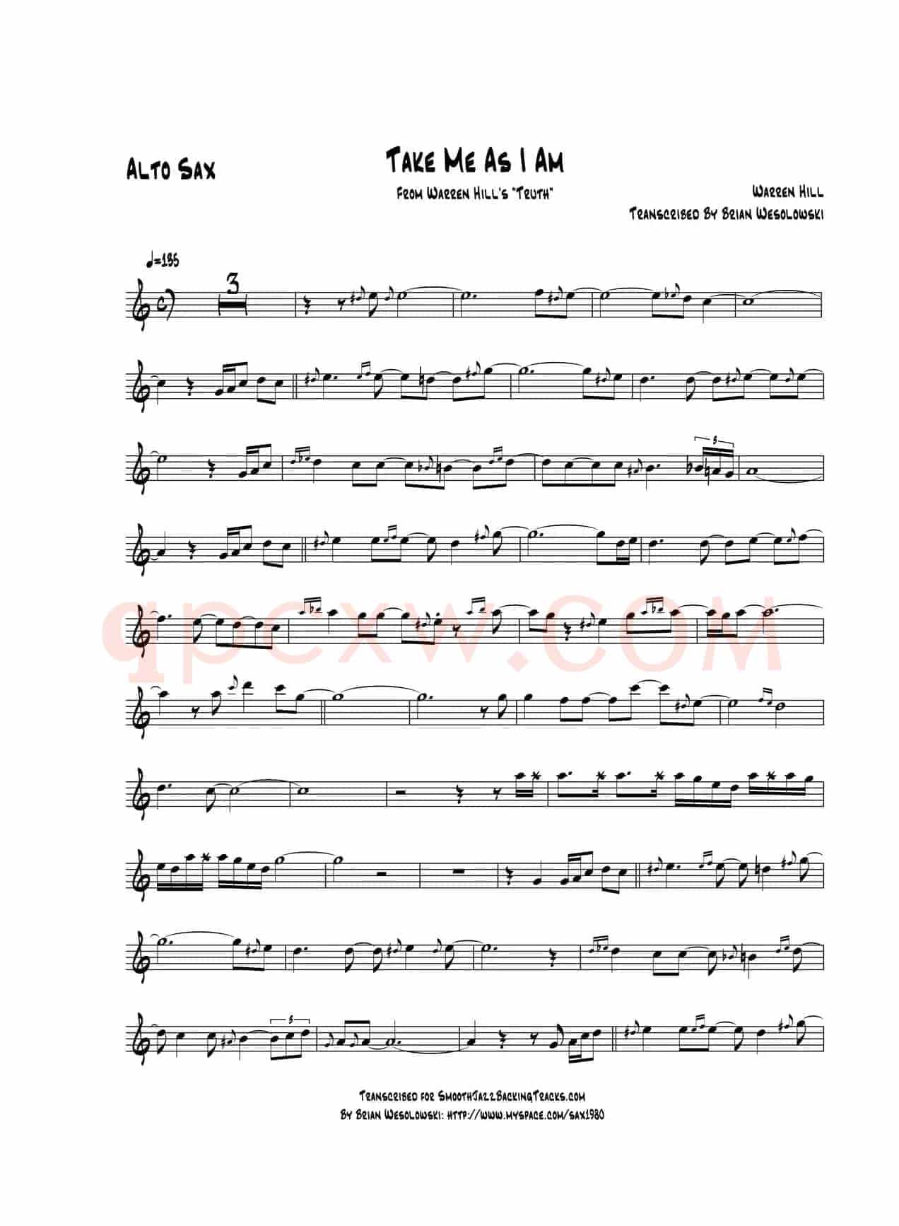 Take Me AsI Am（中音萨克斯）
